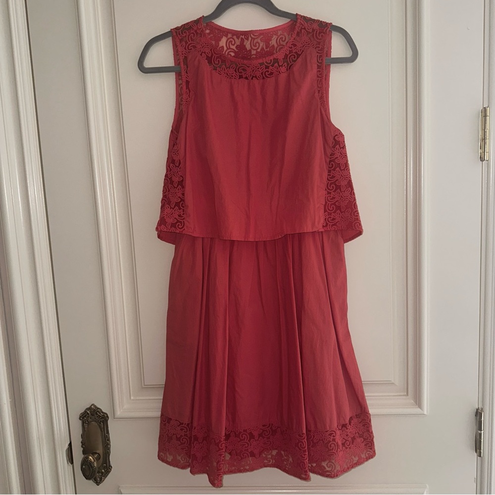 Chelsea28 Pink/salmon Knee Length Mini Dress